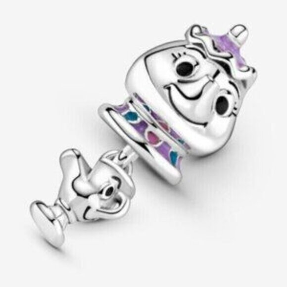 Pandora Disney Beauty and the Beast Mrs. Potts and Chip Dangle Charm - Picture 1 of 5